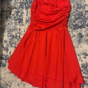 Elegant Red Strapless Dress